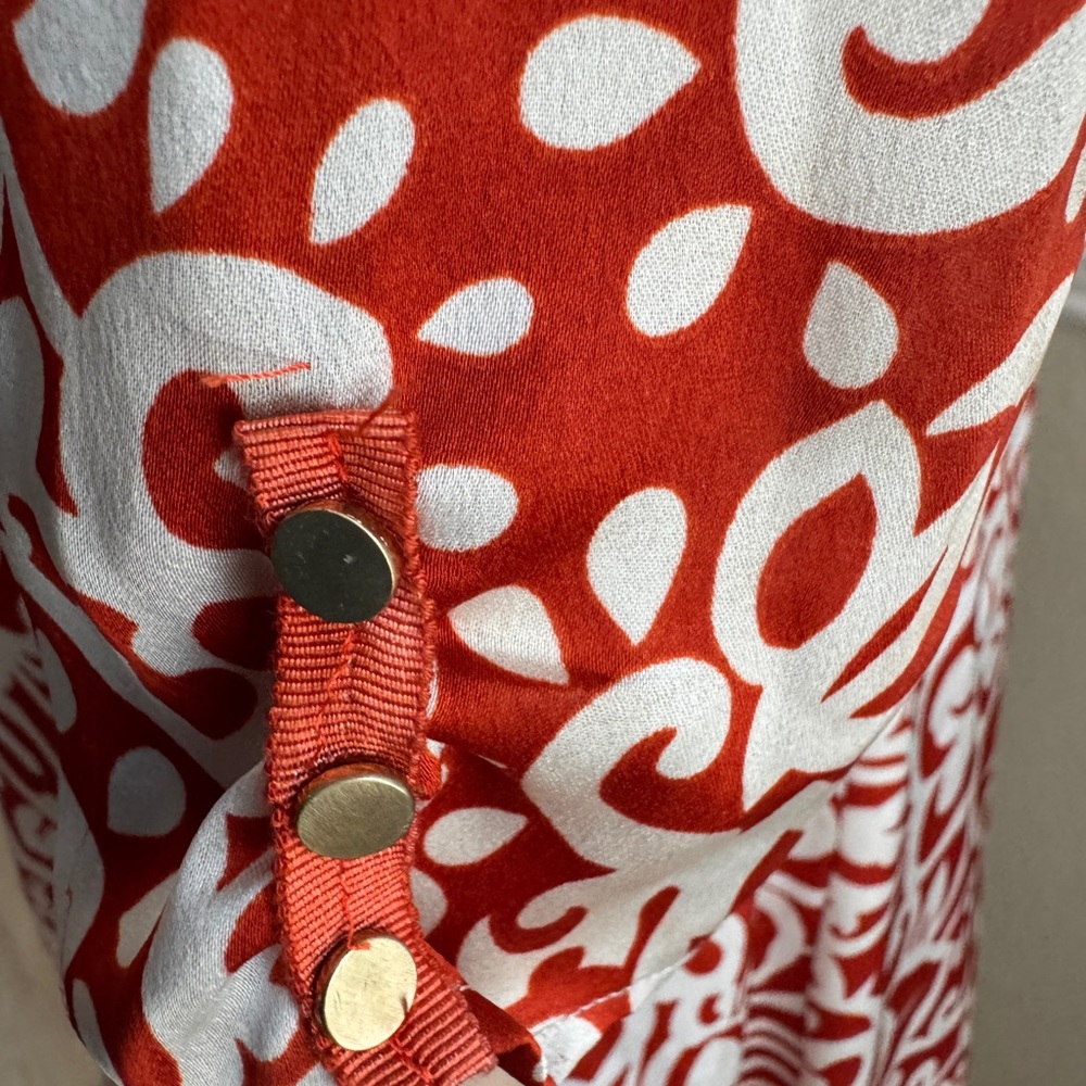 Antonio Melani Elegant Red and White Wrap Dress size 6 used - Picture 6 of 9